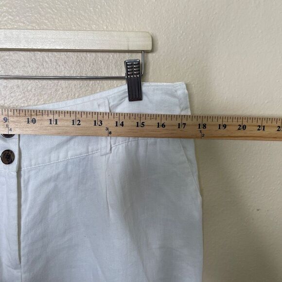 Style & Co Pants Womens 12 White Linen Wide Leg Pockets Casual - Picture 7 of 9